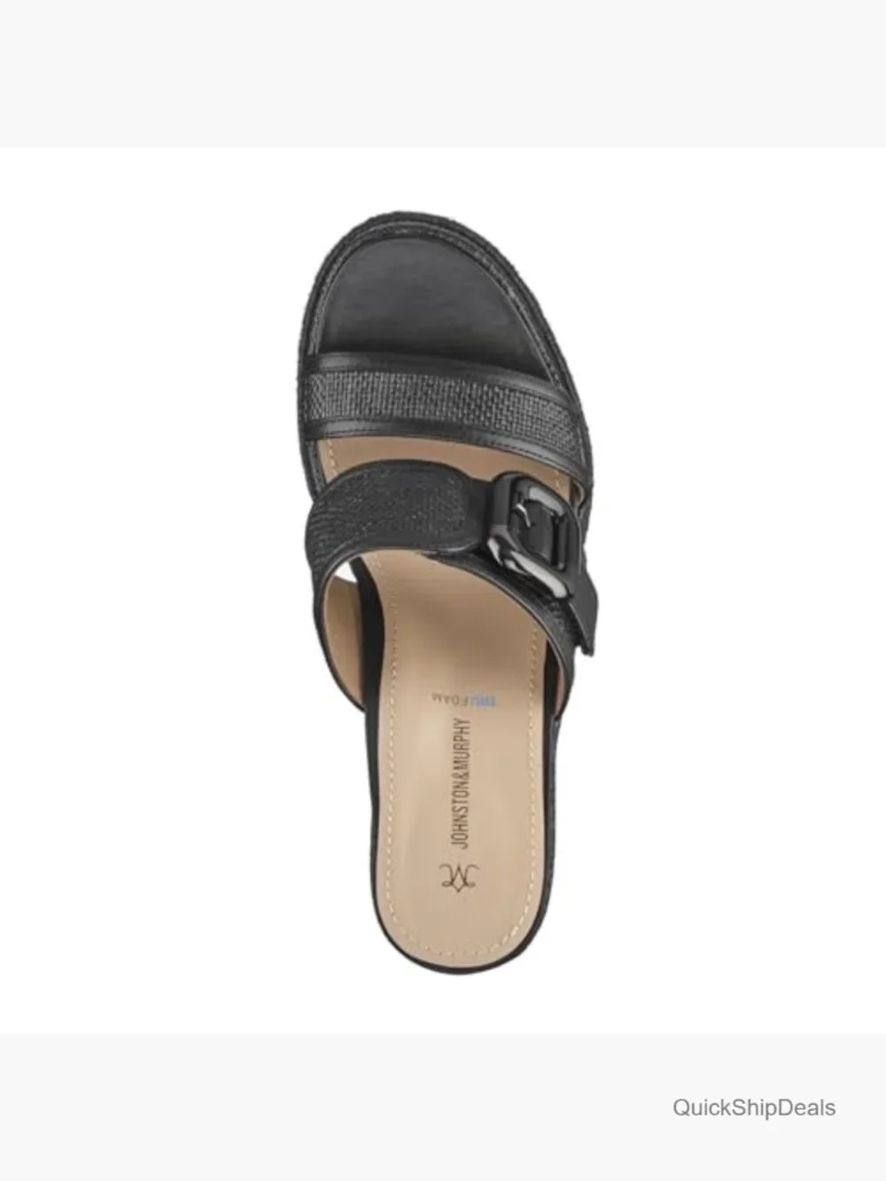 Nappa Leather Raffia Wedge Sandals with Buckle Strap